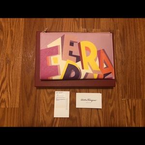 💋SOLD💋SALVATORE FERRAGAMO LOGO COLOR CLUTCH